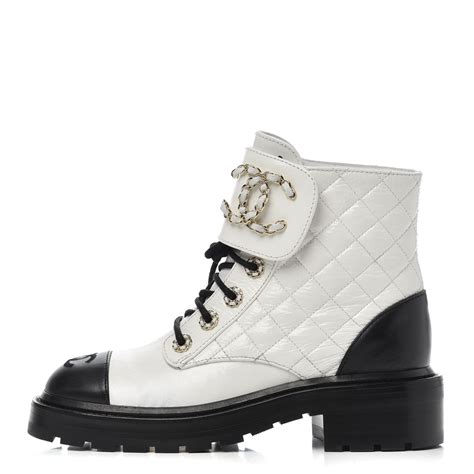 chanel black and white top|black and White Chanel boots.